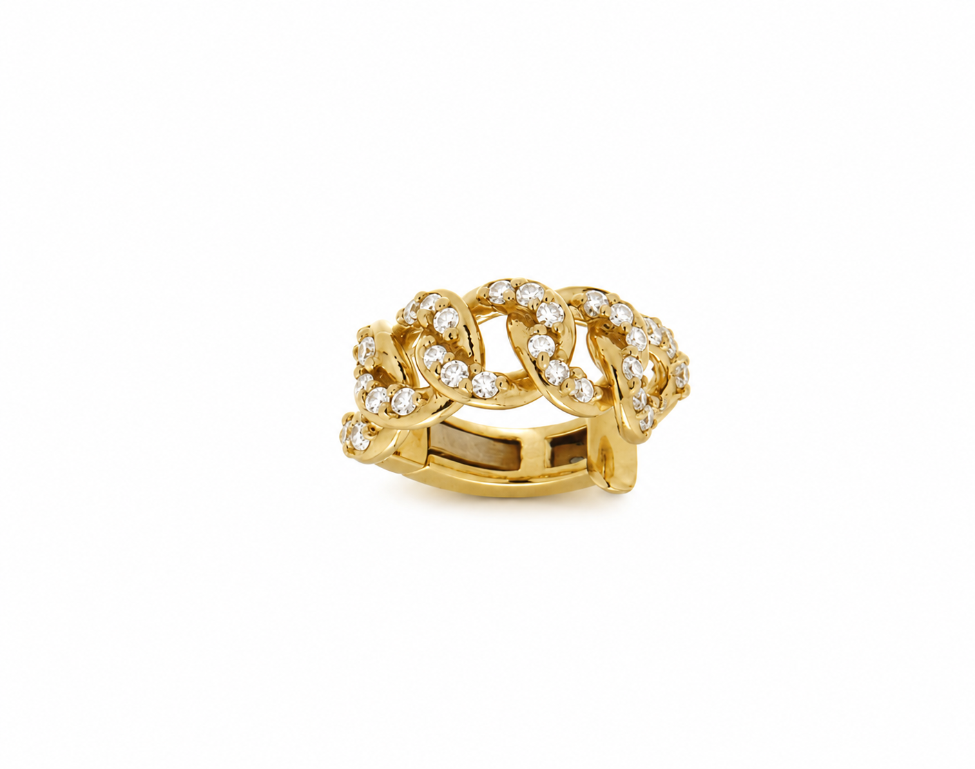 EAR CUFF IN ORO GIALLO A GROUMETTA CON DIAMANTI