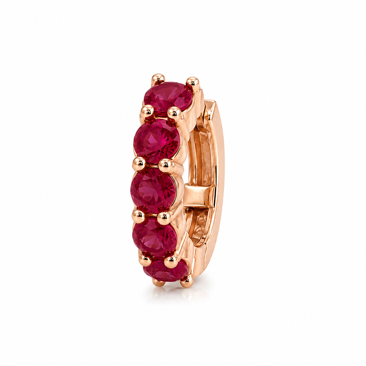 EAR CUFF IN ORO ROSA CON RUBINI