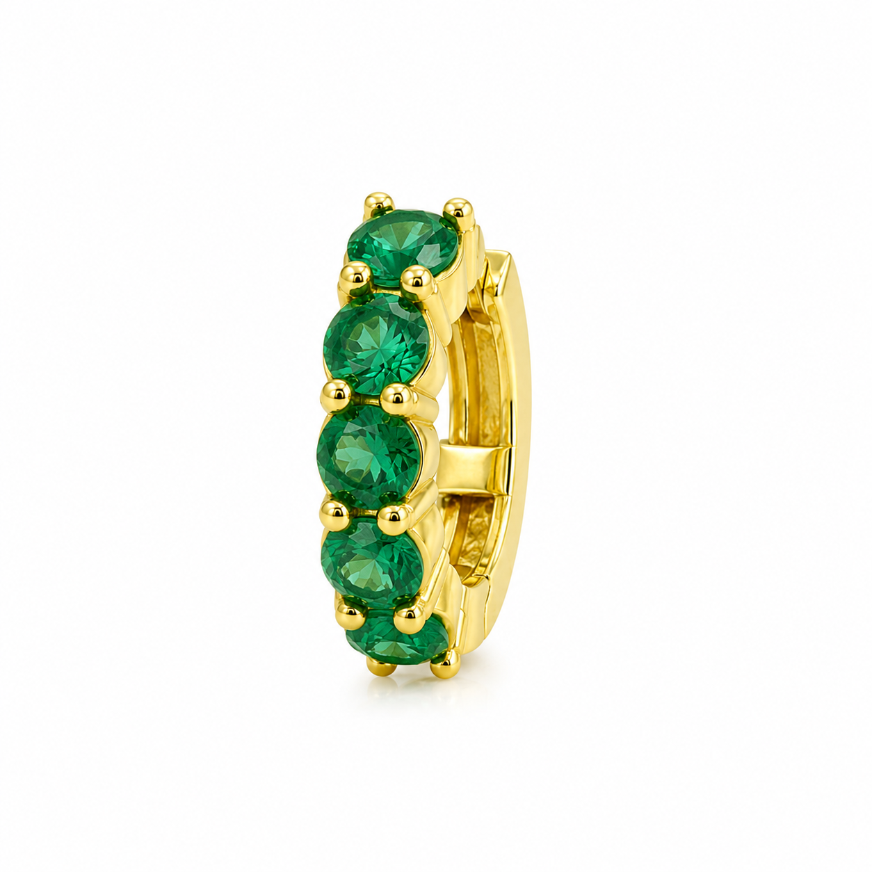 EAR CUFF IN ORO GIALLO CON SMERALDI