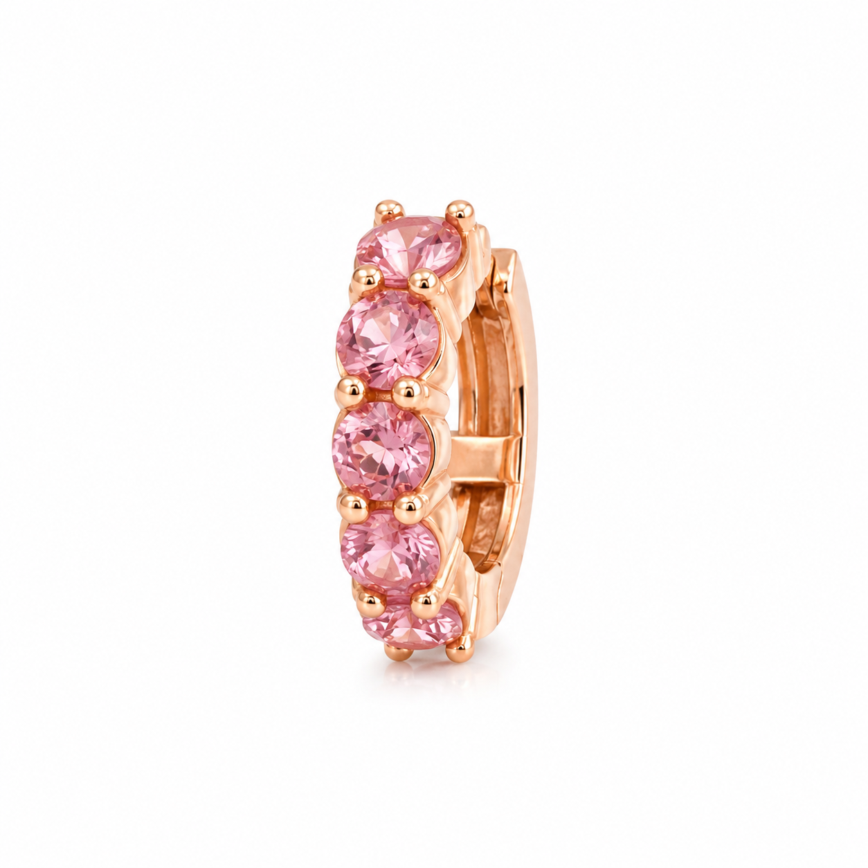 EAR CUFF IN ORO ROSA CON ZAFFIRI ROSA