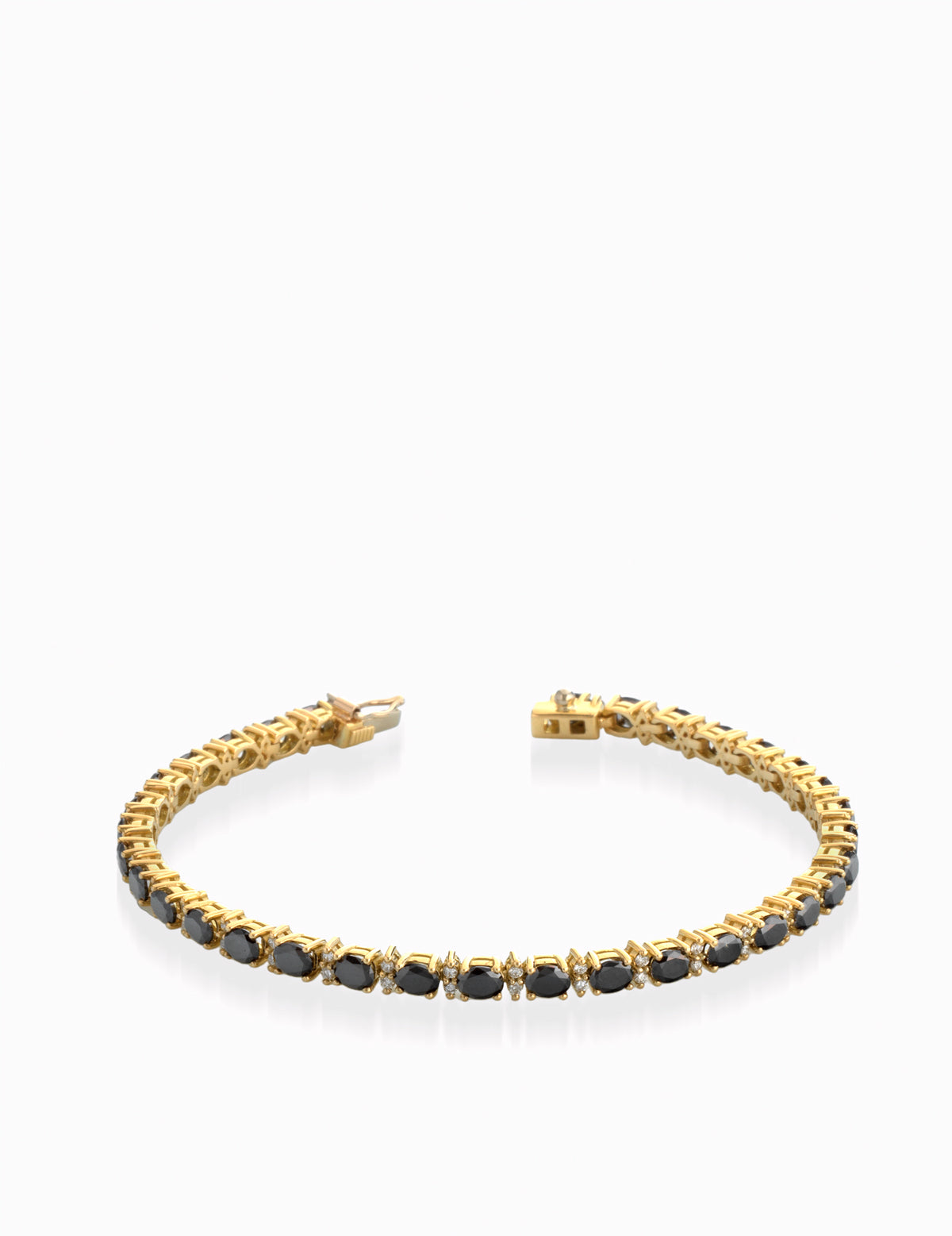 BRACCIALE IN ORO GIALLO CON DIAMANTI E DIAMANTI NERI