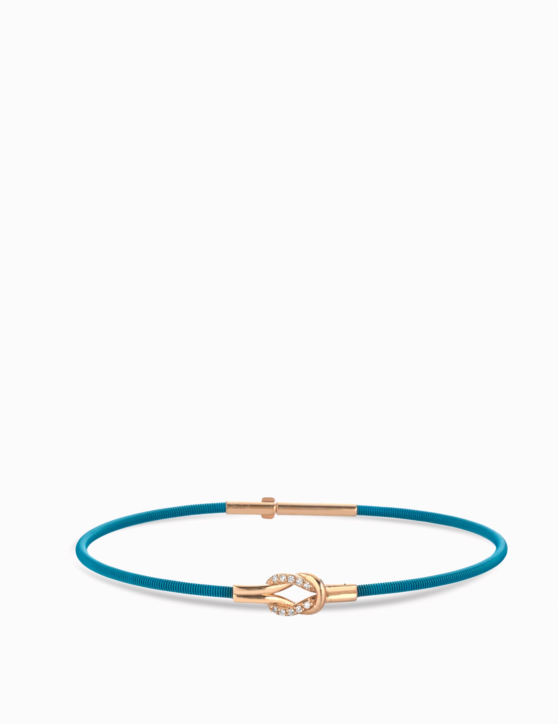 BRACCIALE BLU IN ORO ROSA CON DIAMANTI CENTRALE
