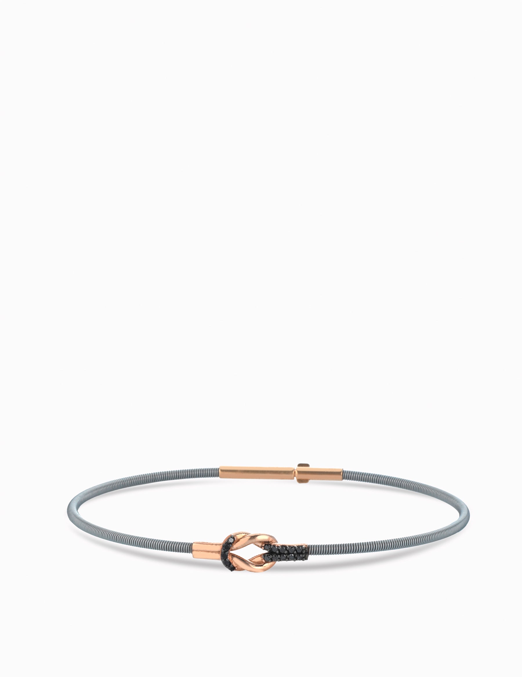 BRACCIALE GRIGIO IN ORO ROSA CON DIAMANTI NERI CENTRALI