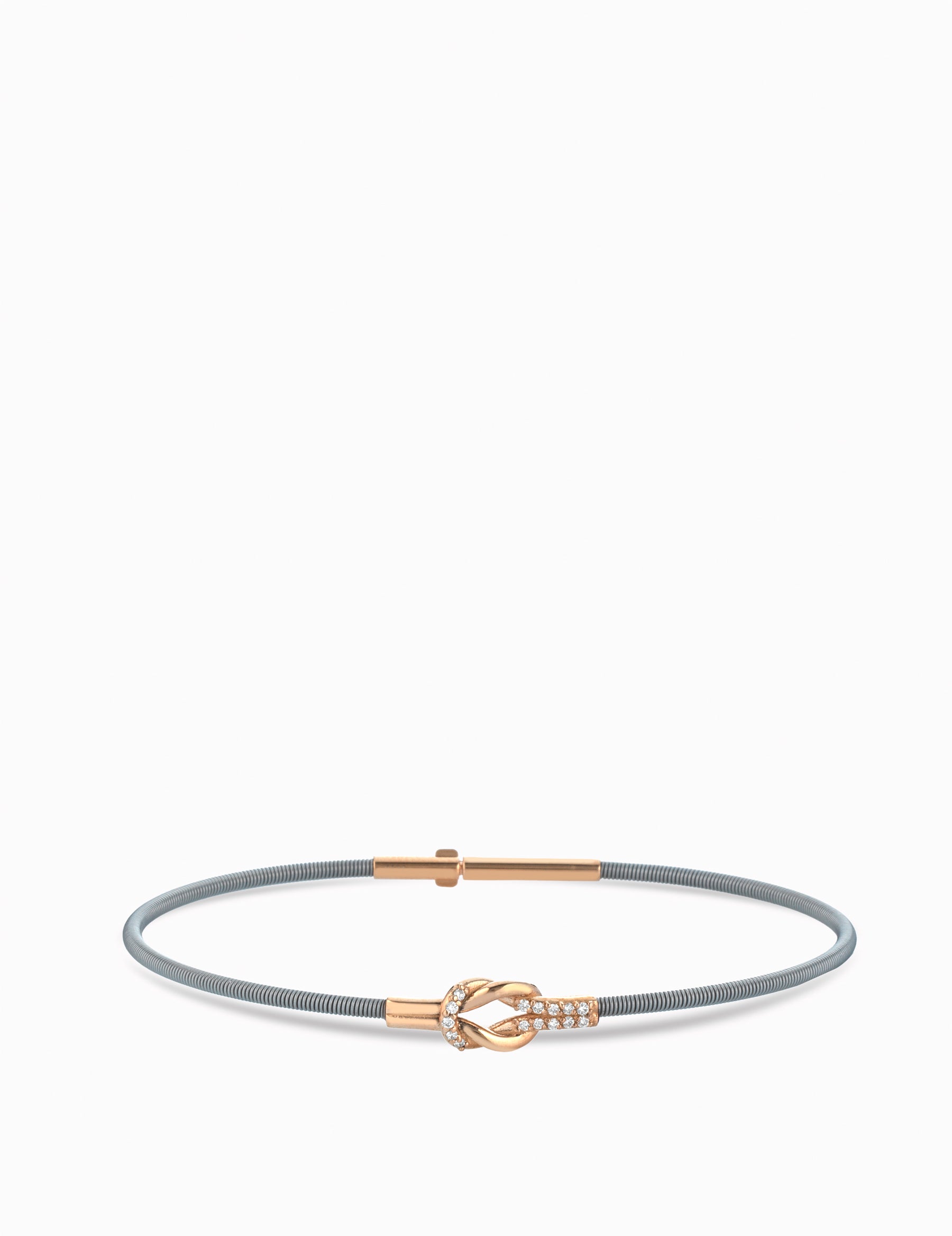 BRACCIALE GRIGIO IN ORO ROSA CON DIAMANTI CENTRALE