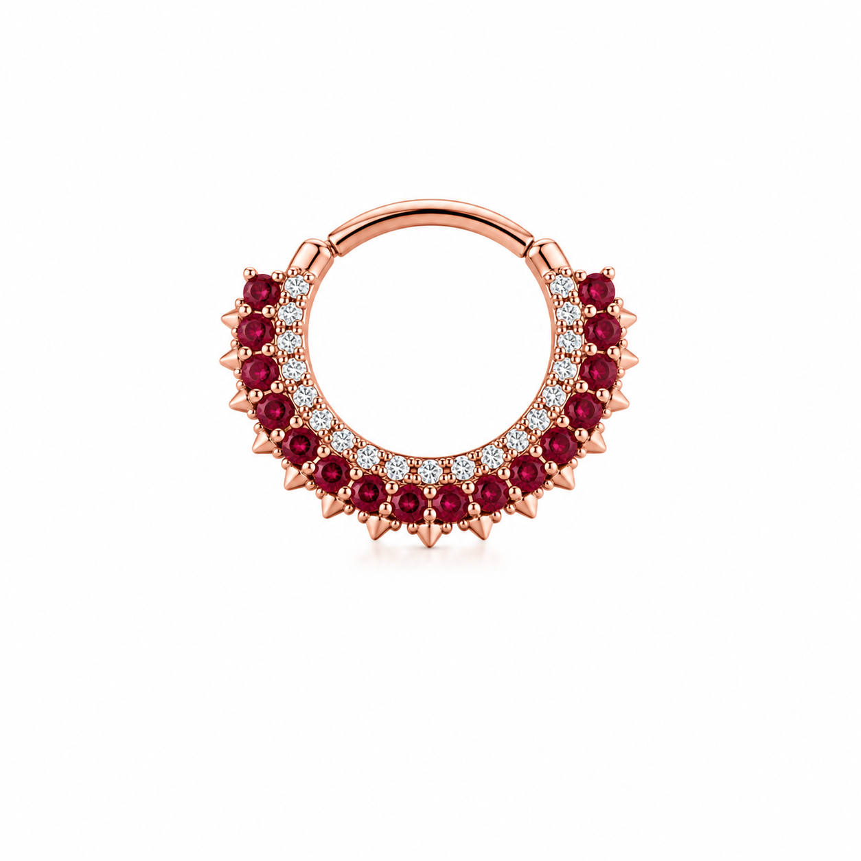 DAITH IN ORO ROSA CON DIAMANTI E RUBINI