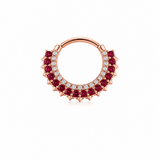 DAITH IN ORO ROSA CON DIAMANTI E RUBINI