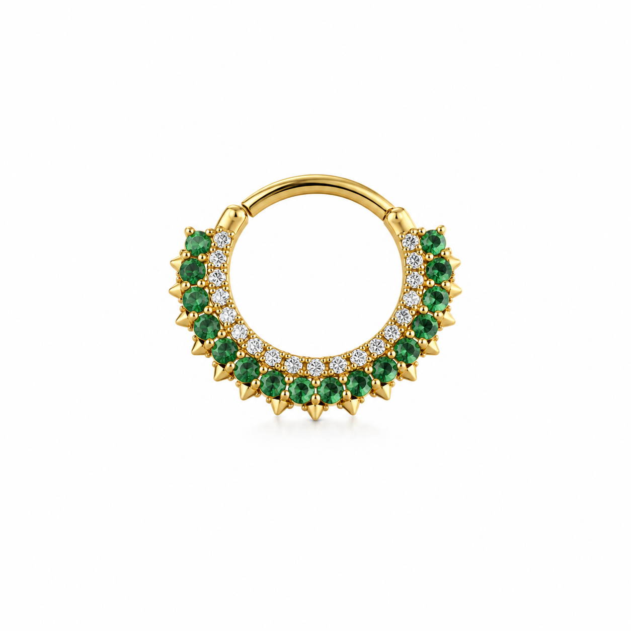 DAITH IN ORO GIALLO CON DIAMANTI E SMERALDI