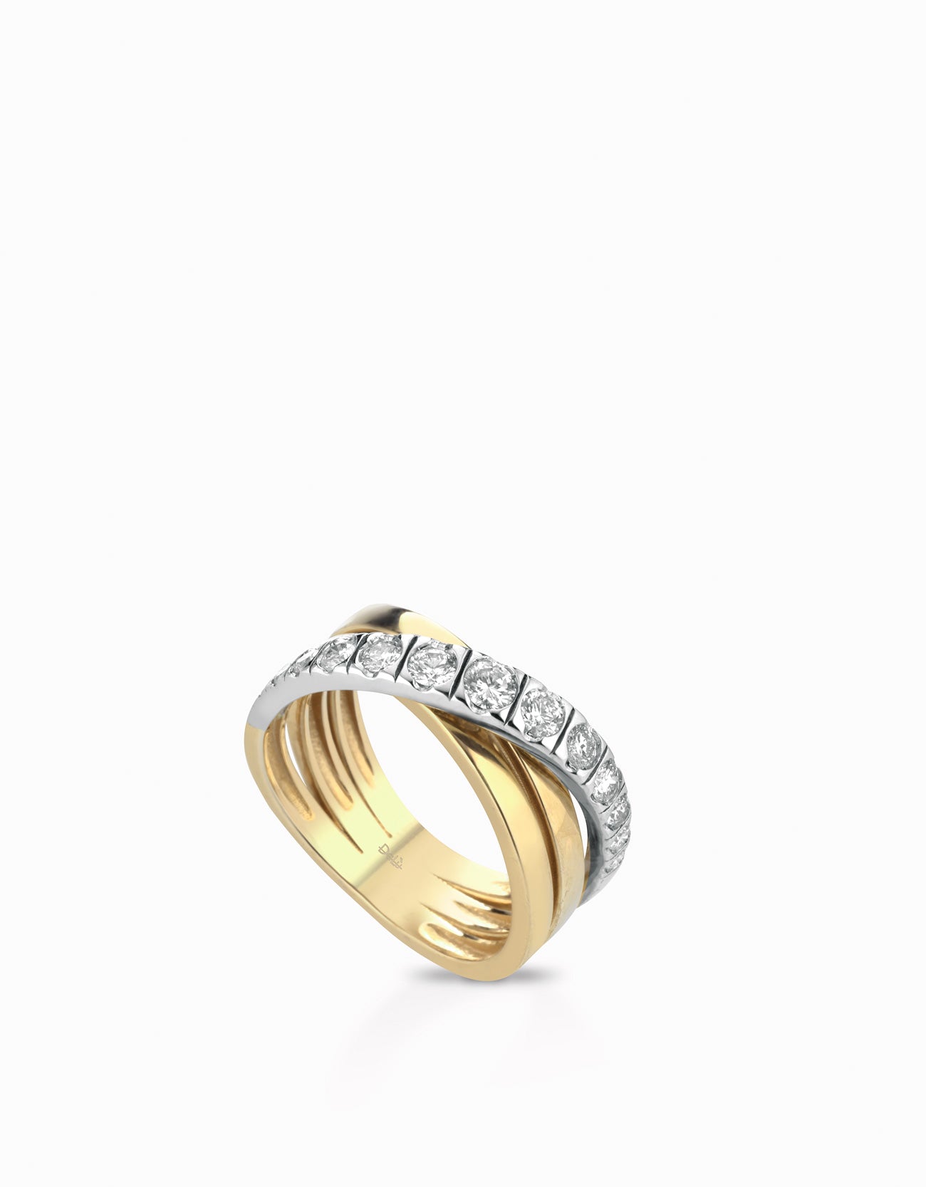 ANELLO FASCIA IN ORO GIALLO CON DIAMANTI