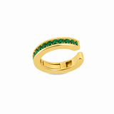 EAR CUFF IN ORO GIALLO CON SMERALDI