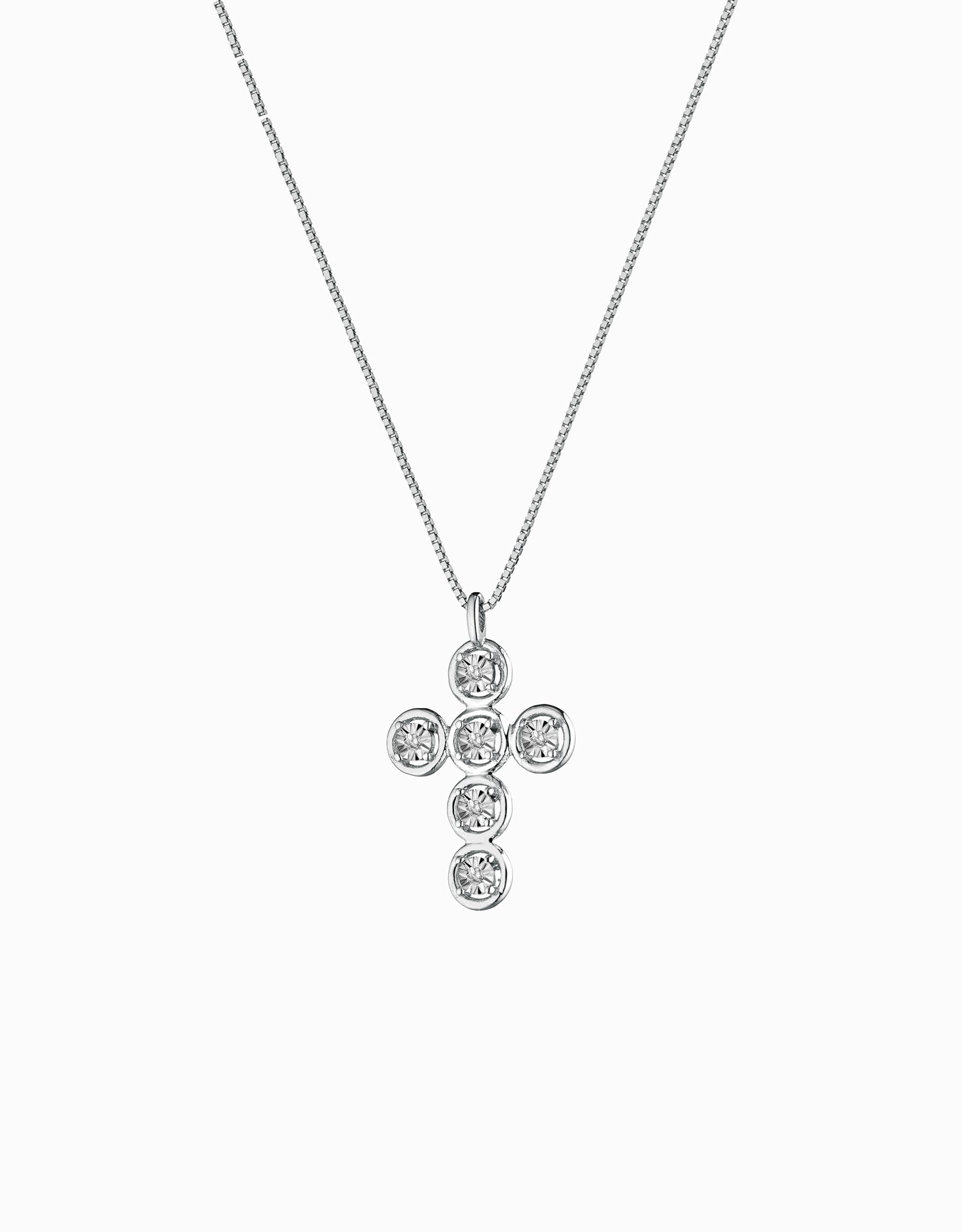 CROCE IN ORO BIANCO CON DIAMANTI