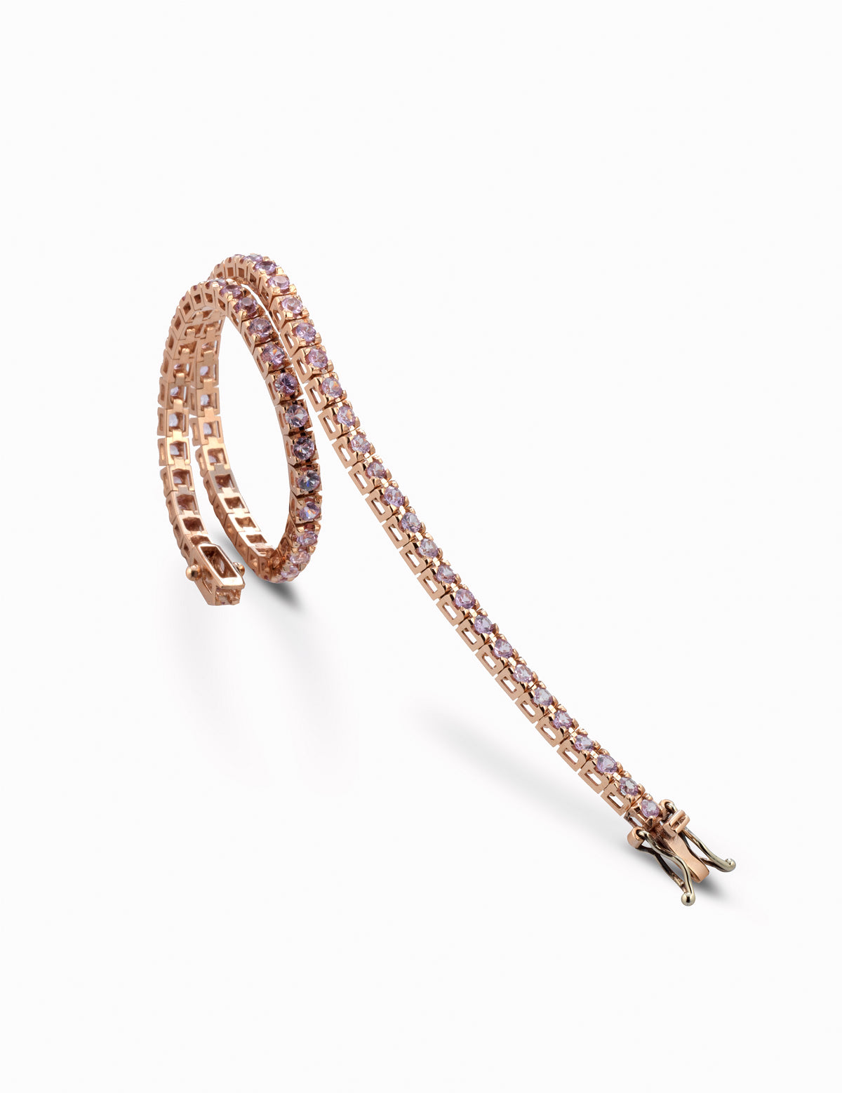 TENNIS IN ORO ROSA CON ZAFFIRI ROSA