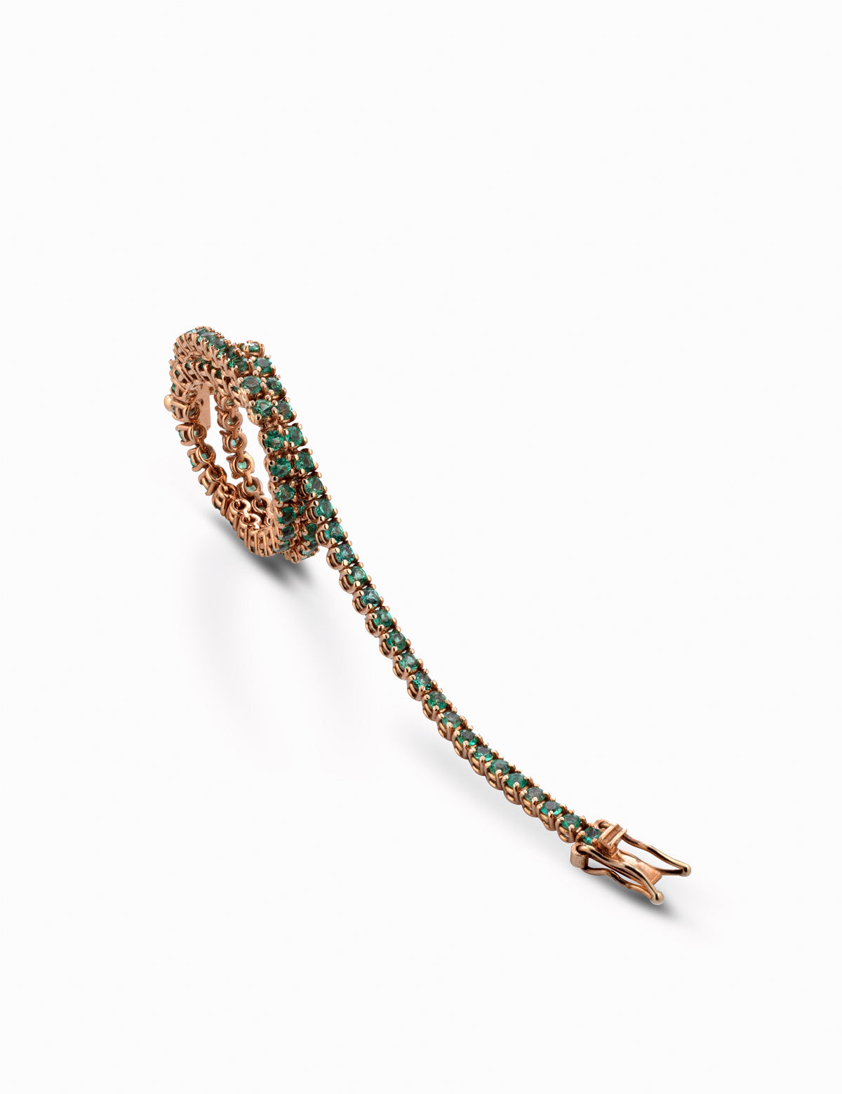 TENNIS IN ORO ROSA CON SMERALDI