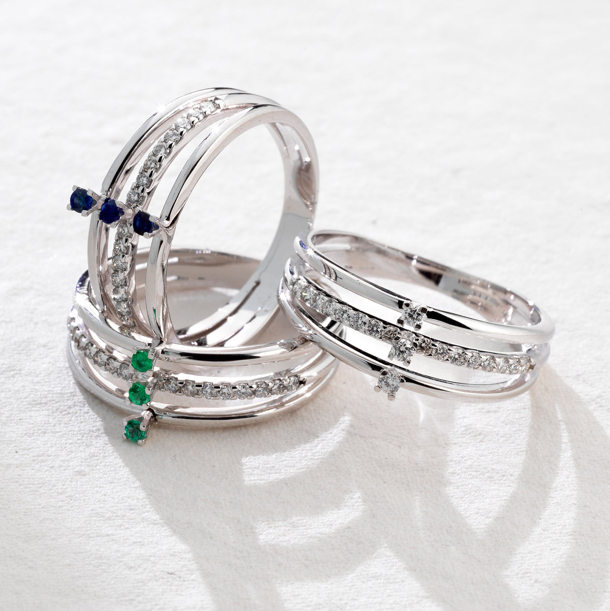 ANELLO TRILOGY IN ORO BIANCO CON DIAMANTI