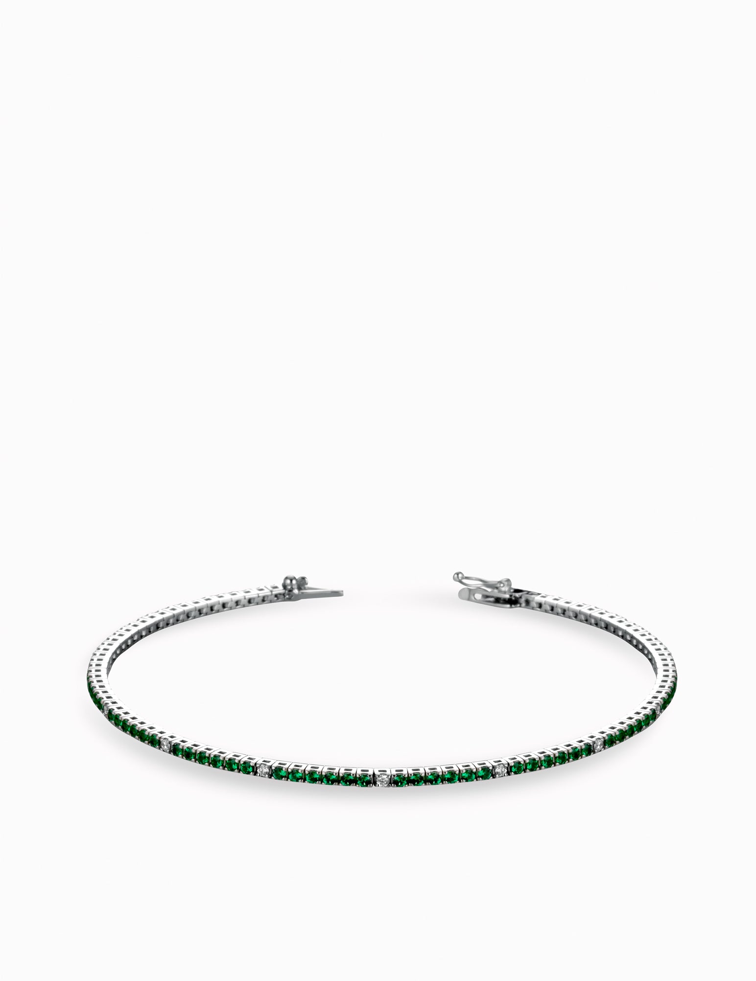 tennis in oro bianco con pietre colorate e diamanti