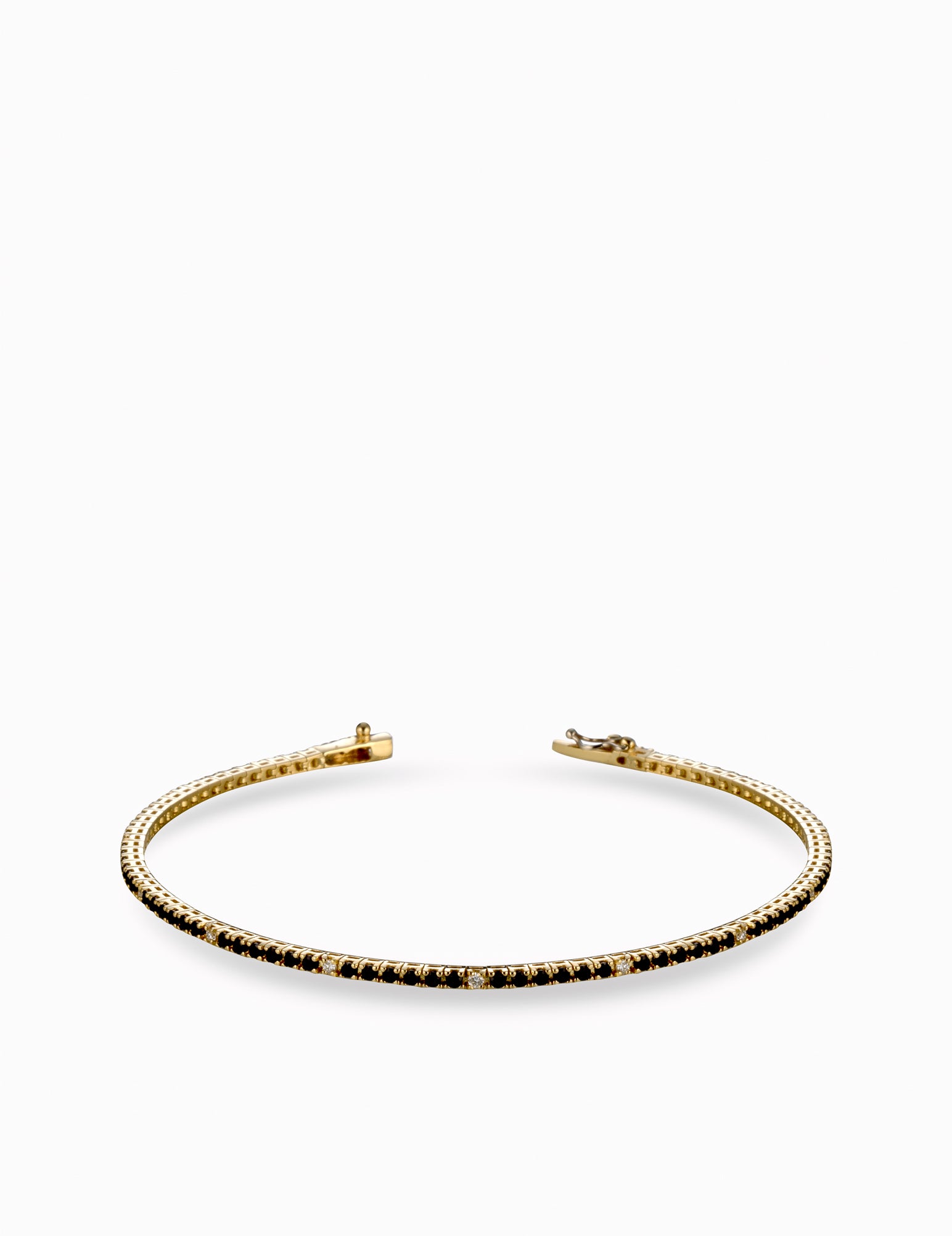 tennis in oro giallo con pietre colorate e diamanti