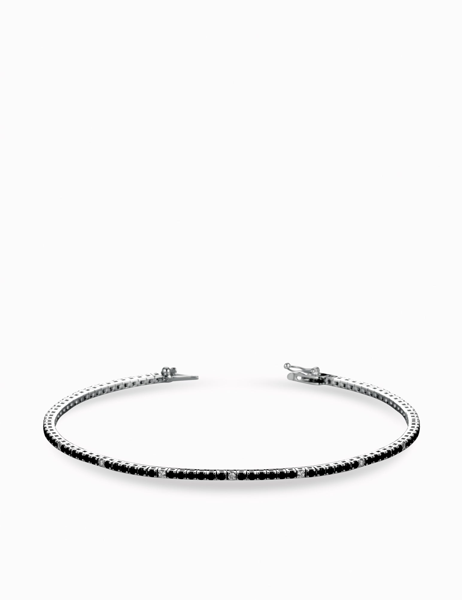 tennis in oro bianco con pietre colorate e diamanti