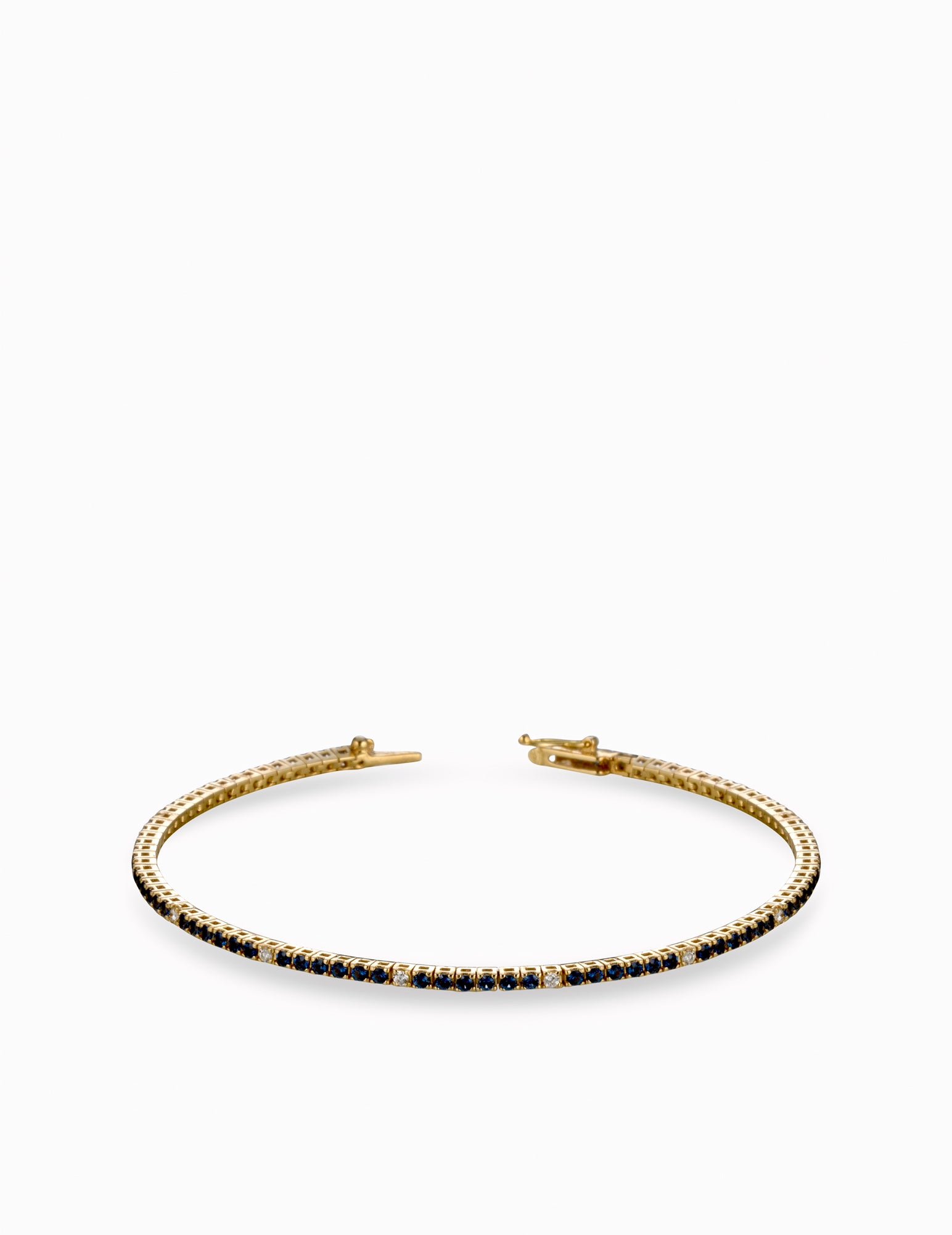 tennis in oro giallo con pietre colorate e diamanti