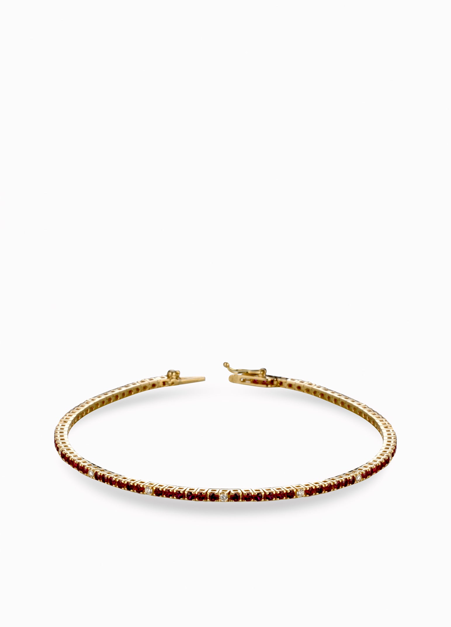 tennis in oro giallo con pietre colorate e diamanti