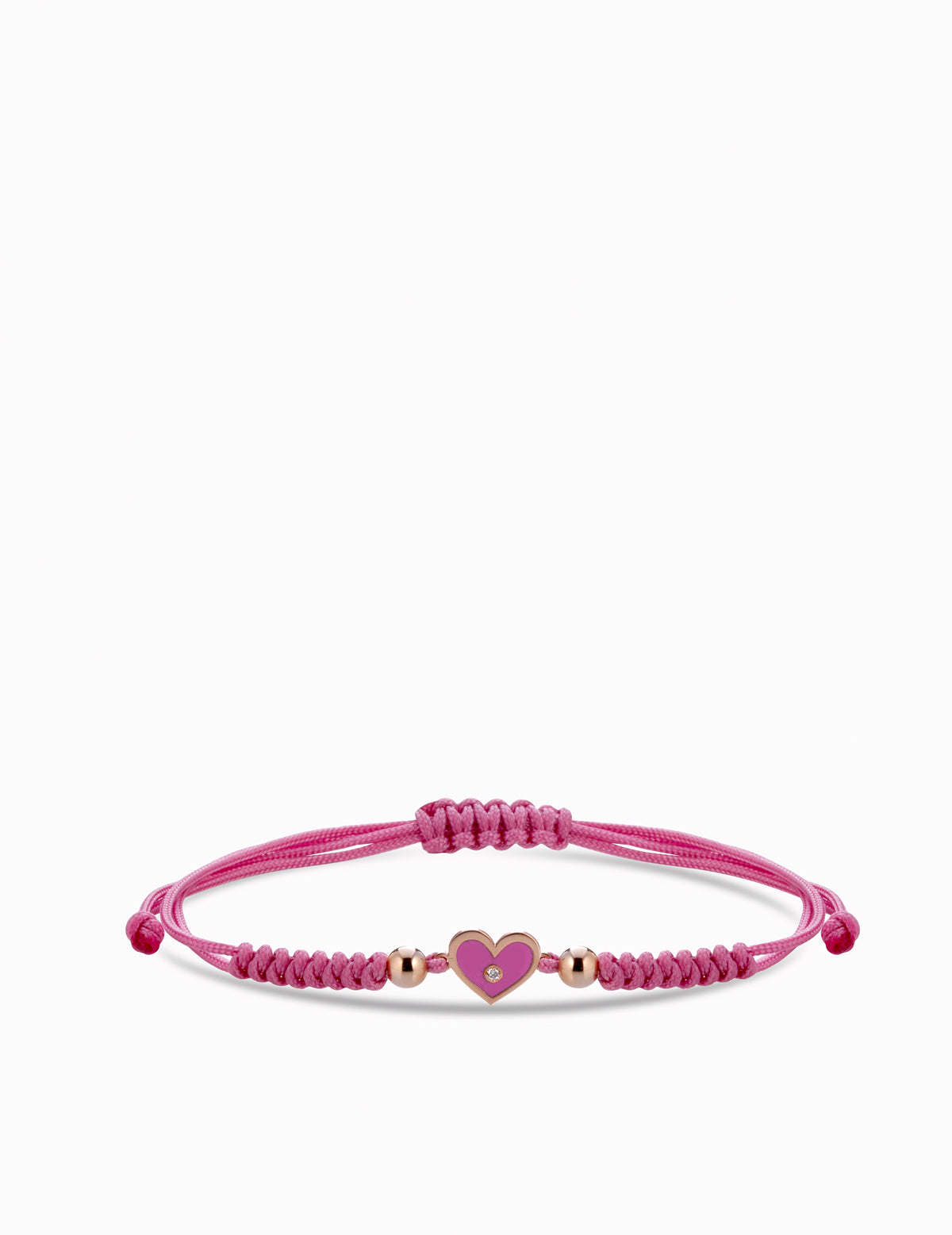 BRACCIALE CUORE CON CORDINO E SMALTO