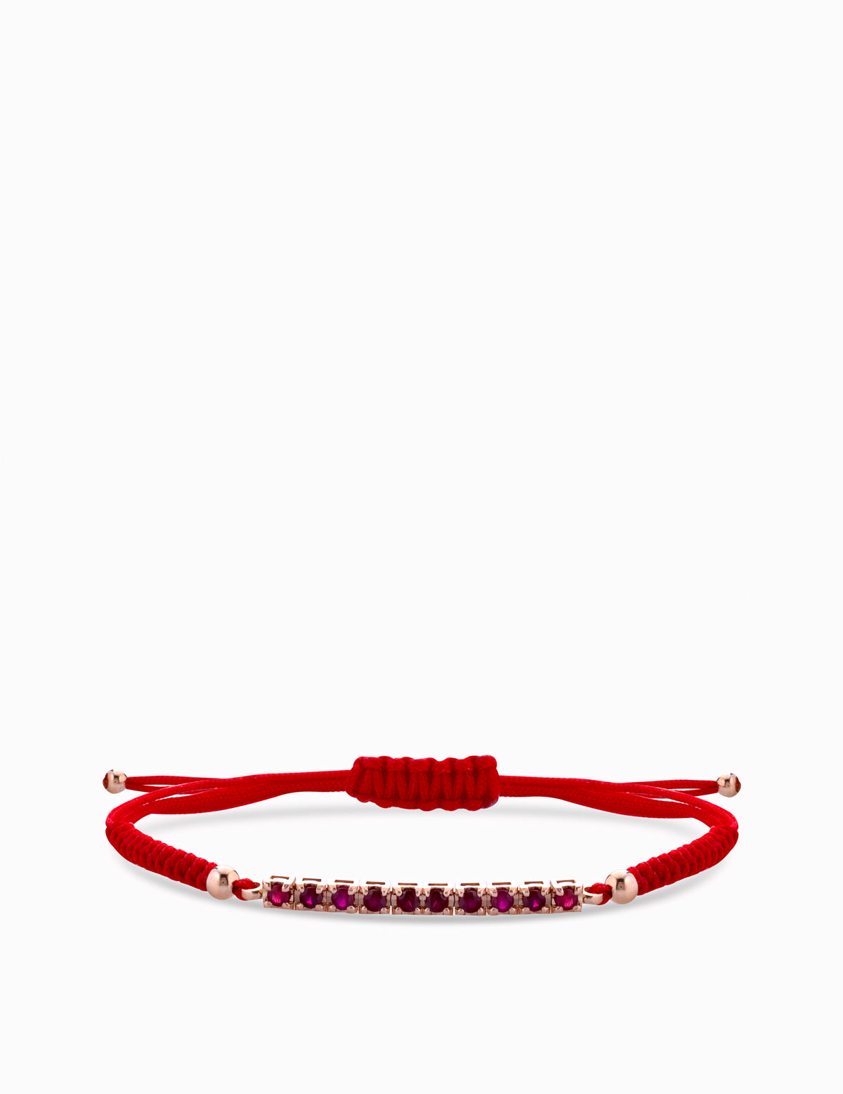 BRACCIALE CON LACCIO E BACCHETTA DI RUBINI IN ORO ROSA