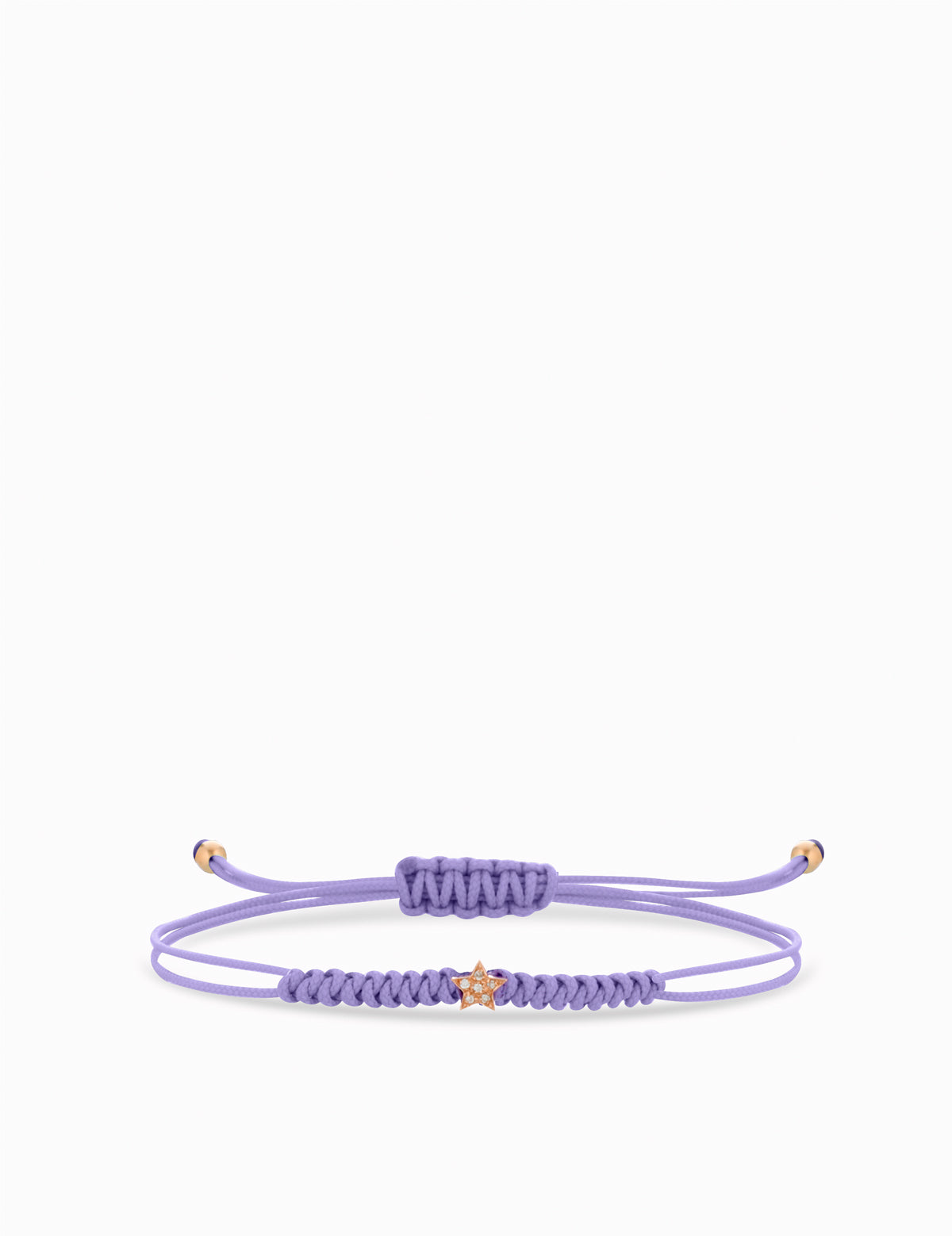 BRACCIALE LACCIO VIOLA CON STELLA DI DIAMANTI IN ORO ROSA