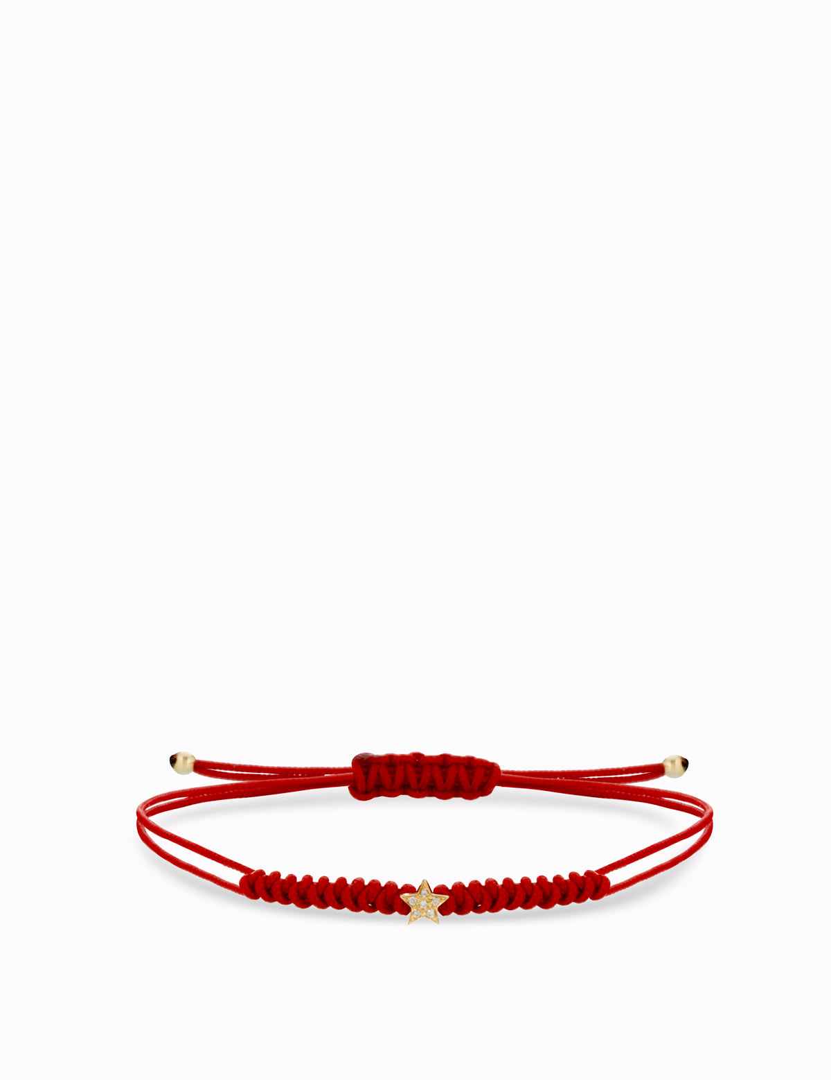 BRACCIALE LACCIO ROSSO CON STELLA DI DIAMANTI IN ORO GIALLO
