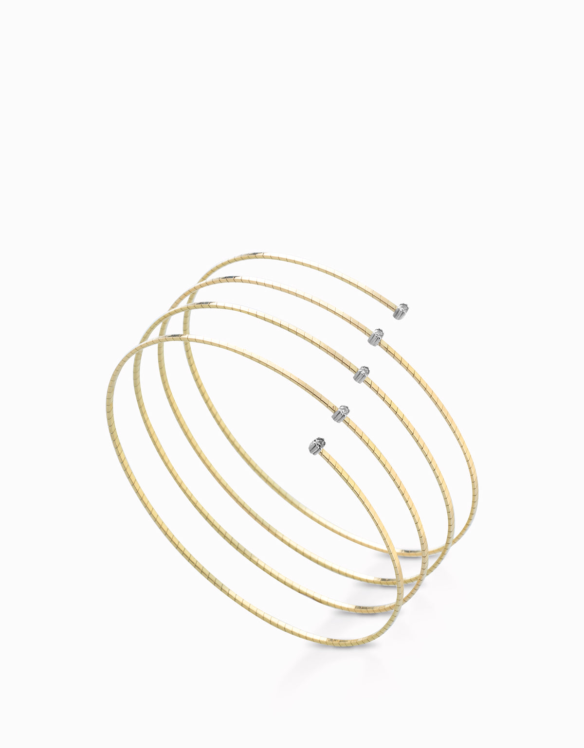 BRACCIALE SNAKE PIU' FILI IN ORO GIALLO CON DIAMANTINI