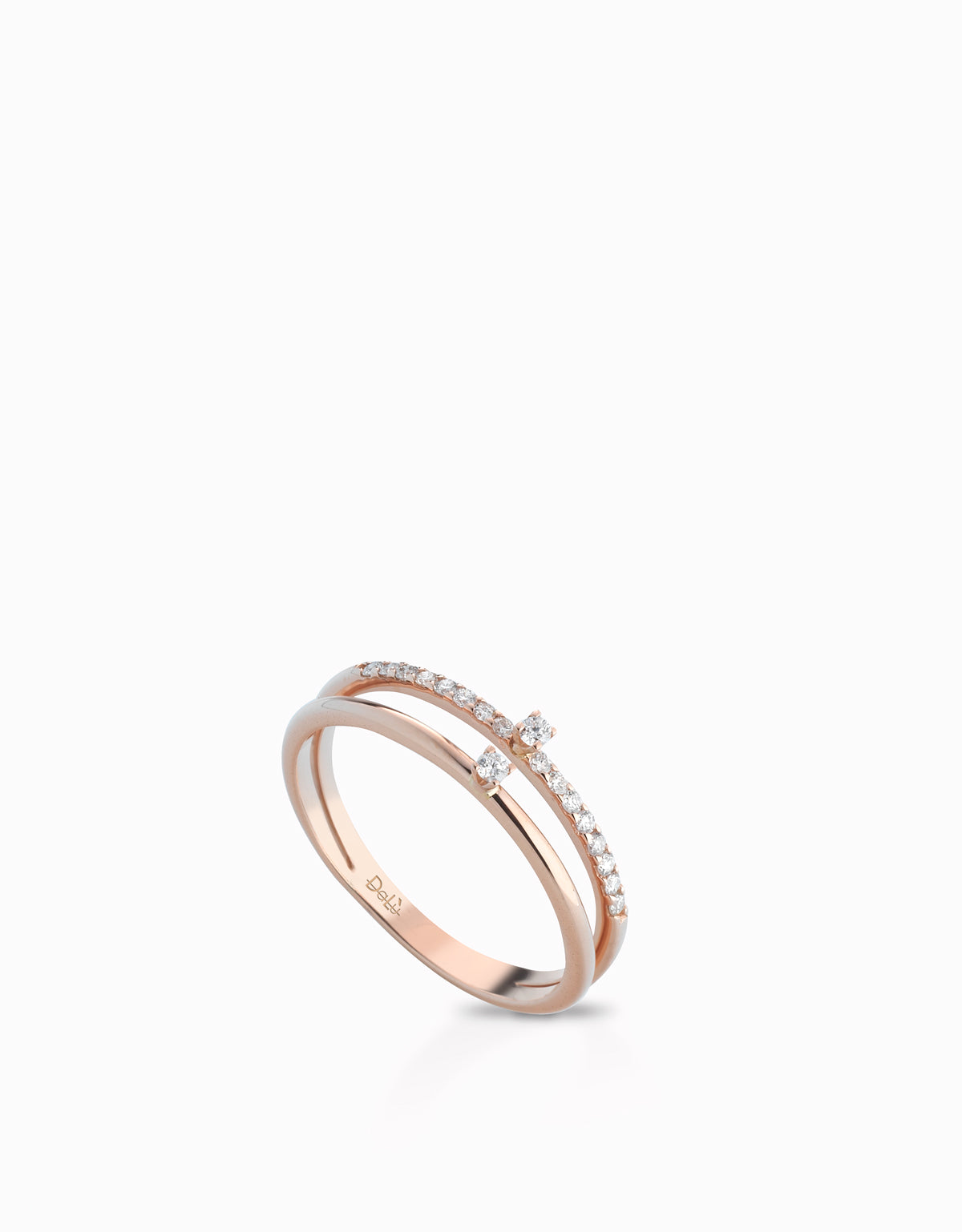 ANELLO IN ORO ROSA CON DIAMANTINI