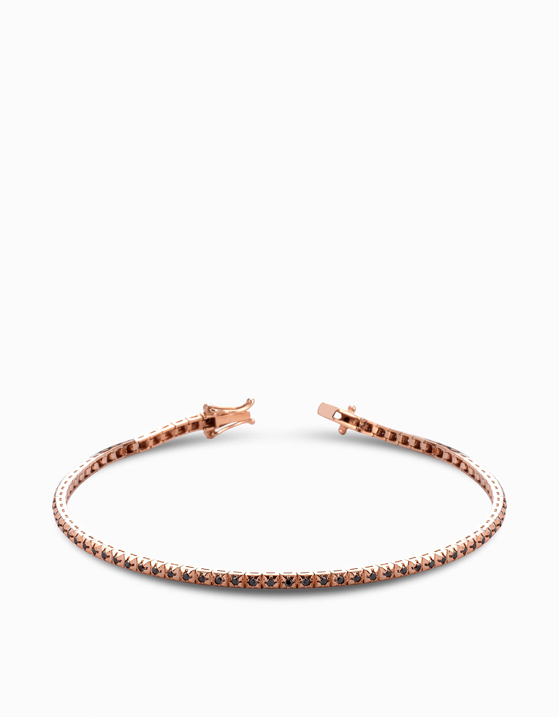 tennis oro rosa con diamanti neri