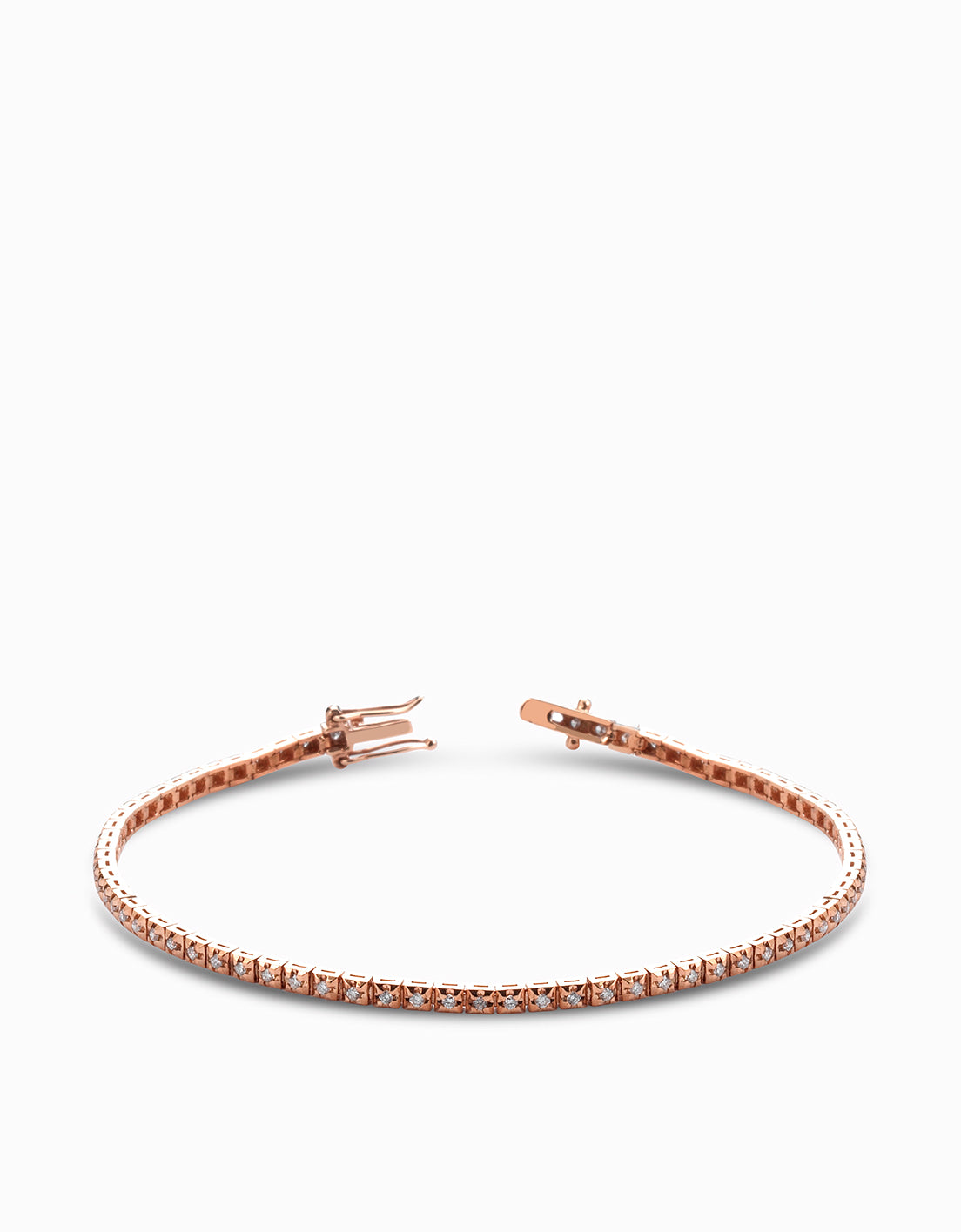 tennis con diamanti bianchi oro rosa