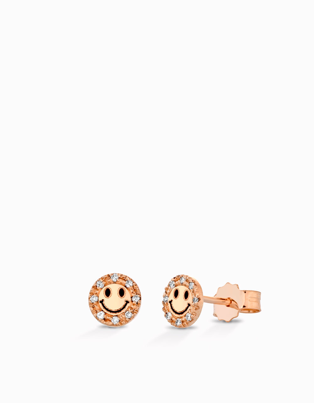 ORECCHINI IN ORO ROSA SMILE CON DIAMANTINI