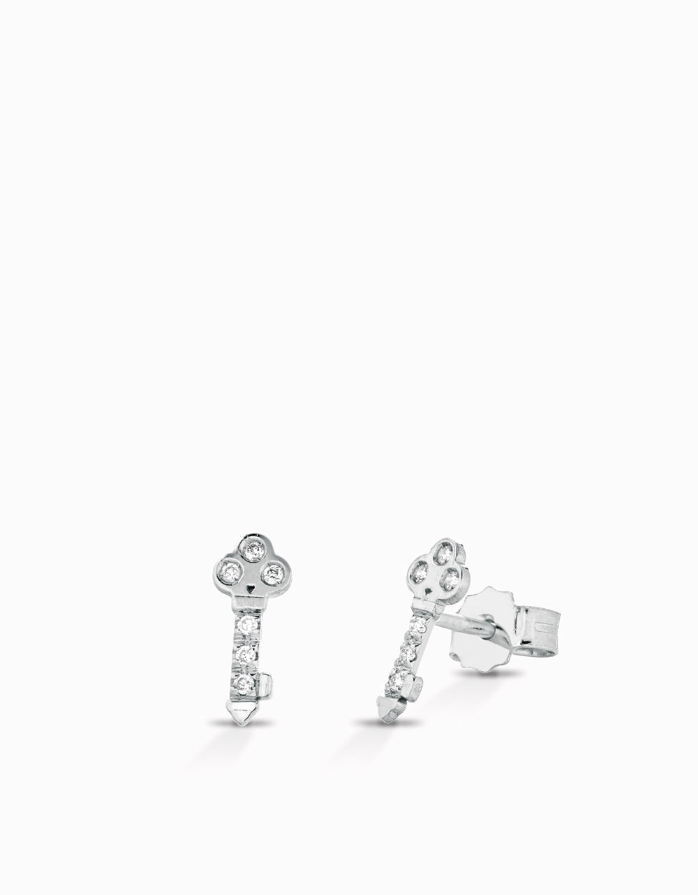 ORECCHINI CHIAVE IN ORO BIANCO CON DIAMANTI