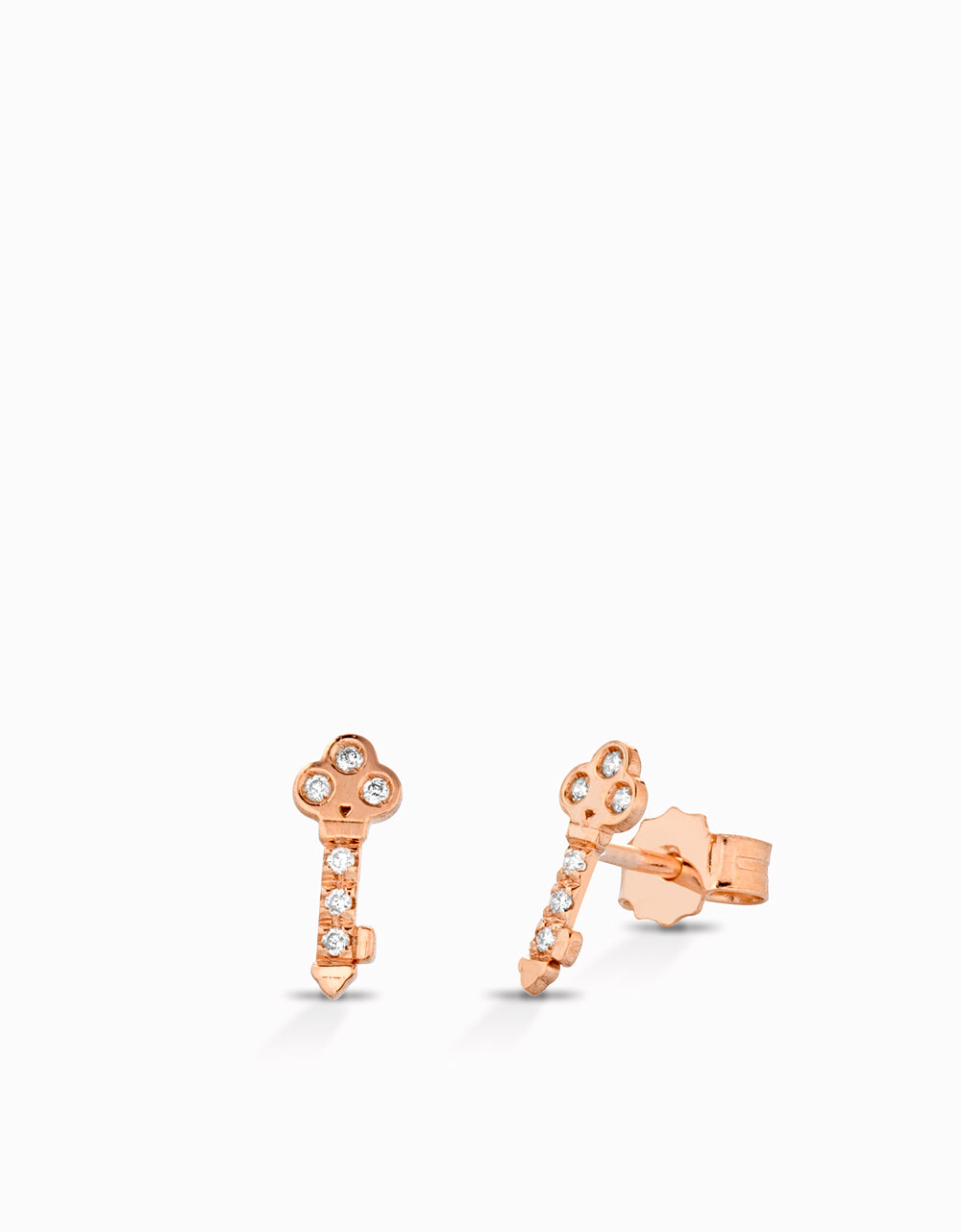 ORECCHINI CHIAVE IN ORO ROSA CON DIAMANTI