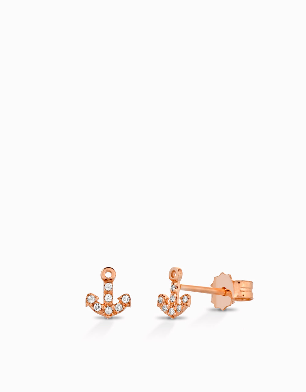 ORECCHINI ANCORA IN ORO ROSA CON DIAMANTI