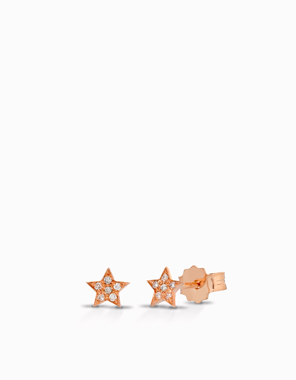 ORECCHINI STELLA IN ORO ROSA CON DIAMANTI