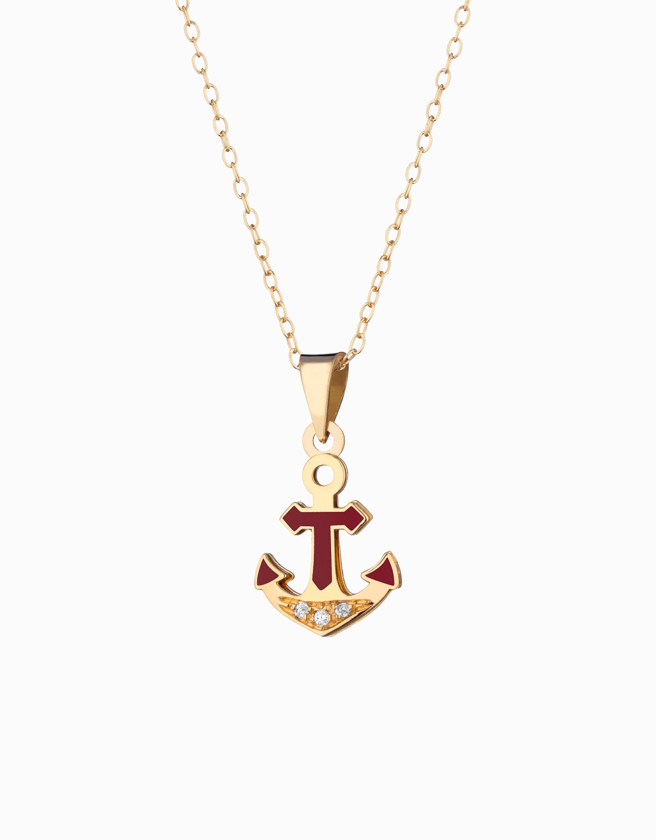 CIONDOLO  UOMO  ANCORA CON SMALTO