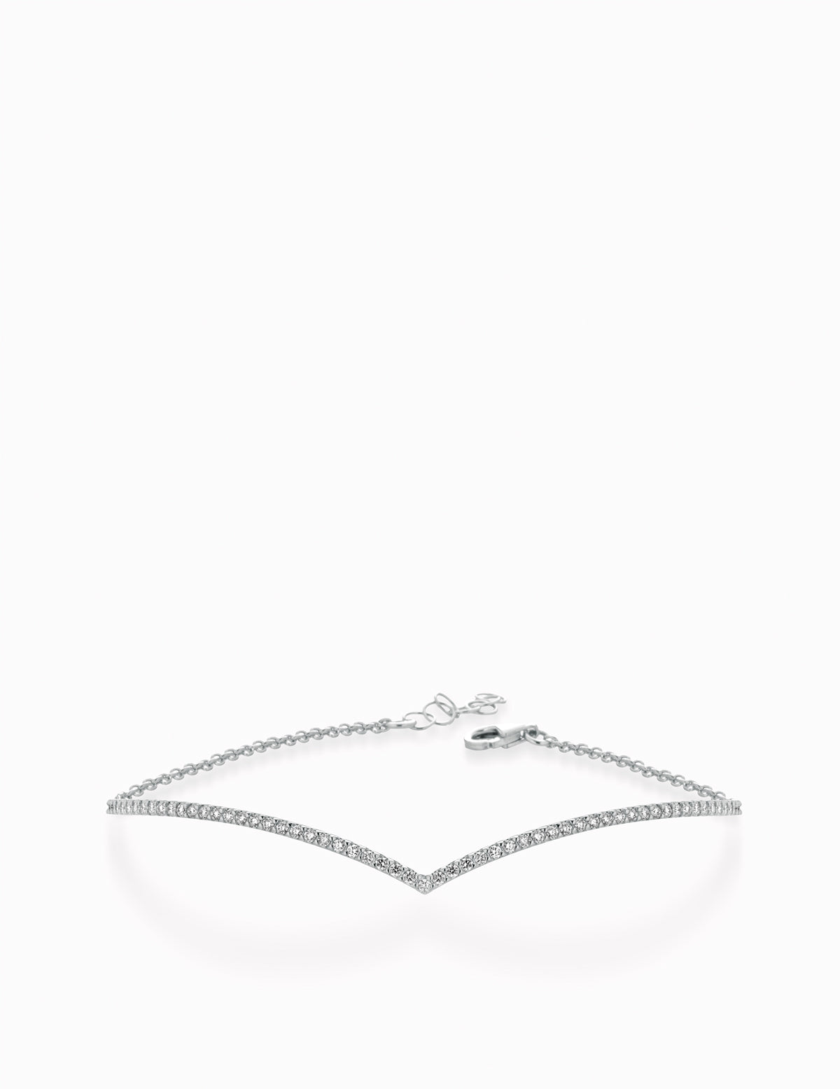 BRACCIALE A V IN ORO BIANCO CON DIAMANTI