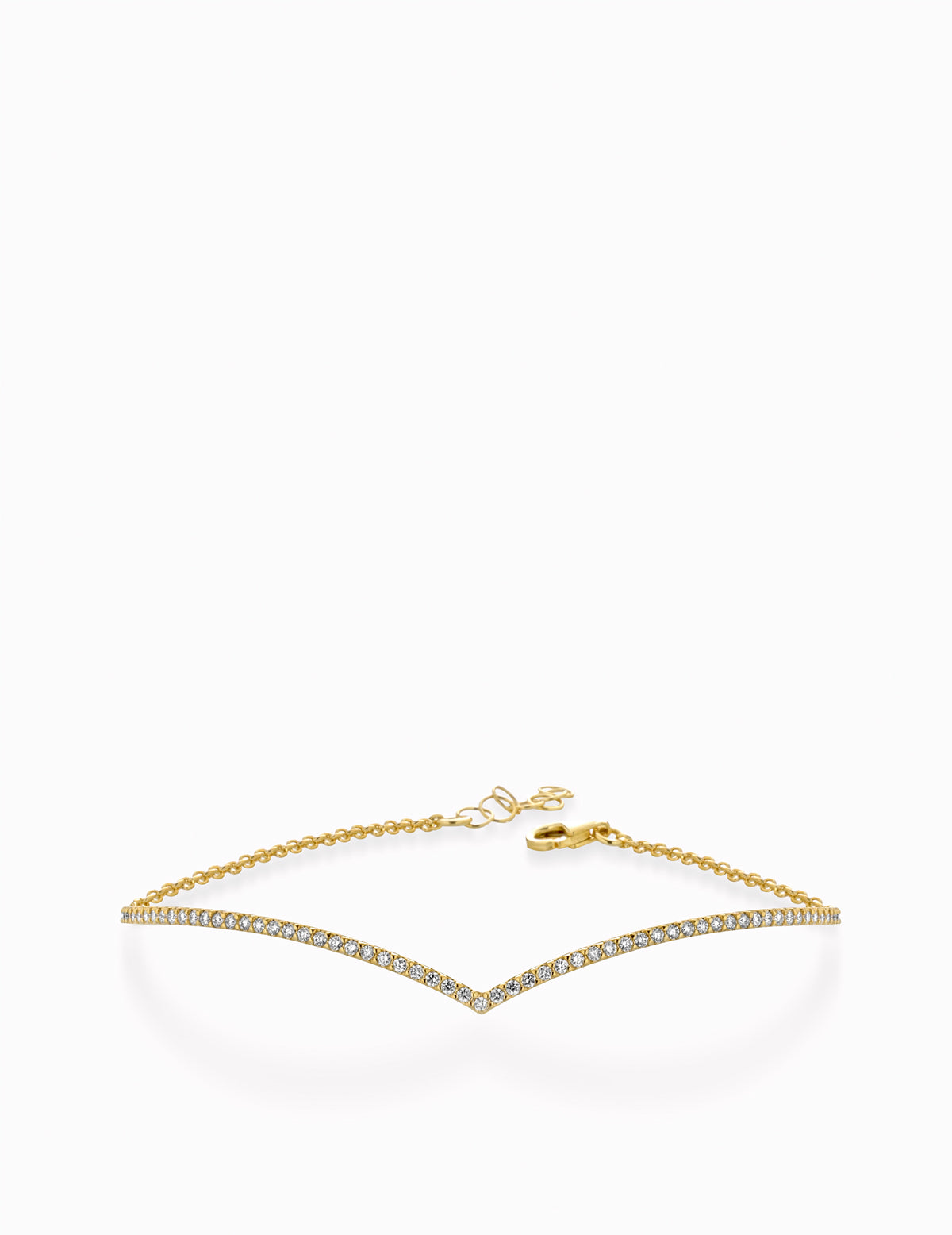 BRACCIALE A V IN ORO GIALLO CON DIAMANTI