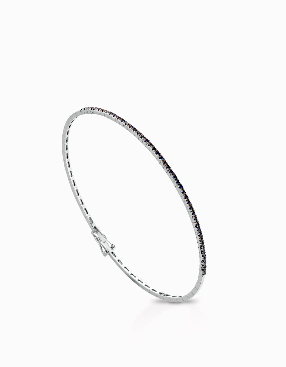 BRACCIALE RIGIDO IN ORO BIANCO CON ZAFFIRI