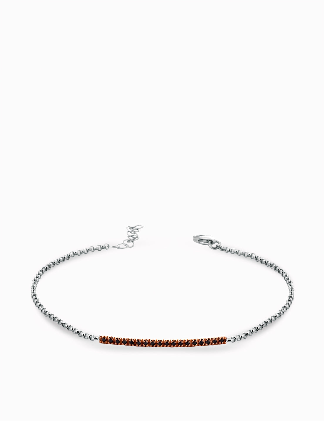 Bracciale con catena e diamanti neri