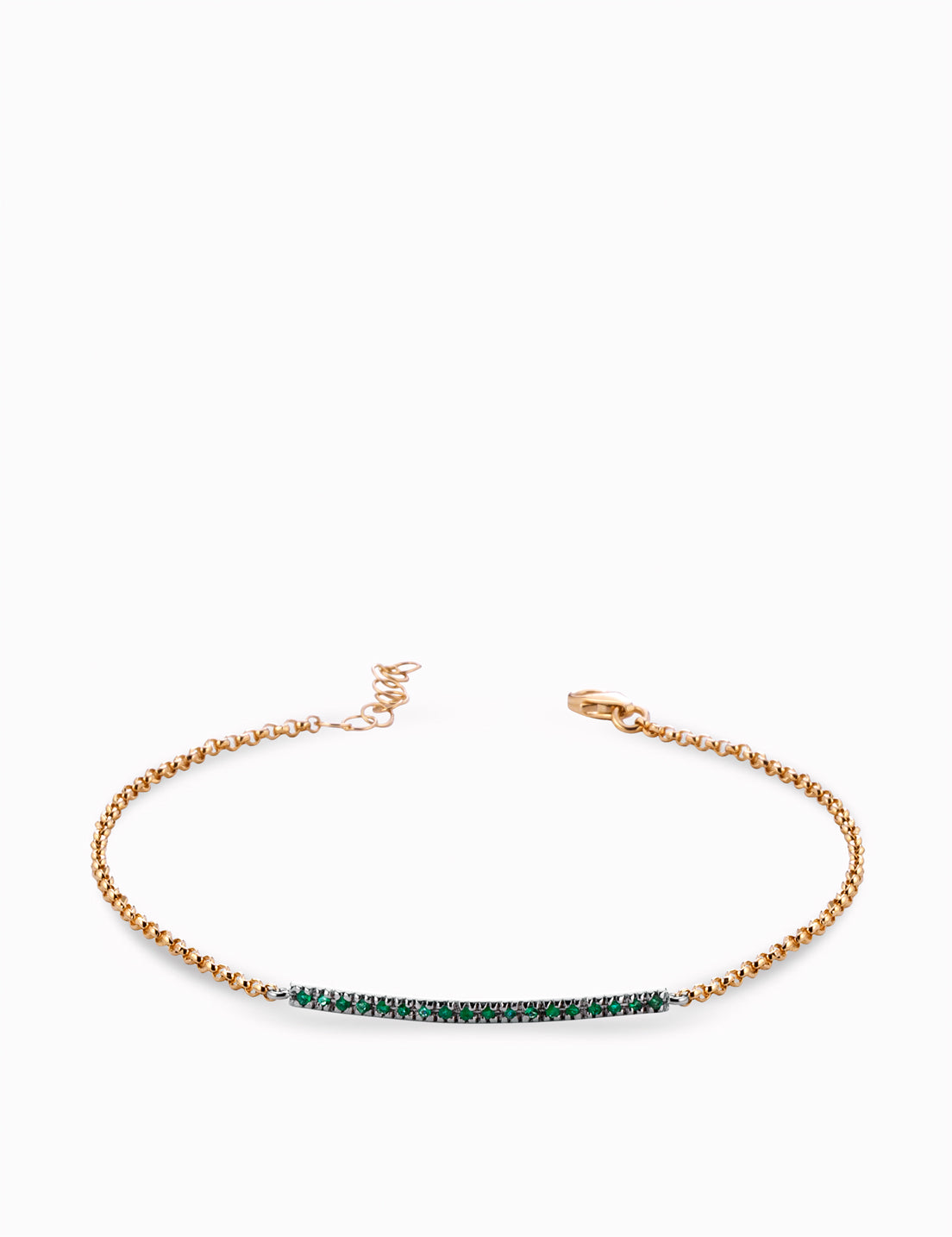 Bracciali con catena e smeraldi