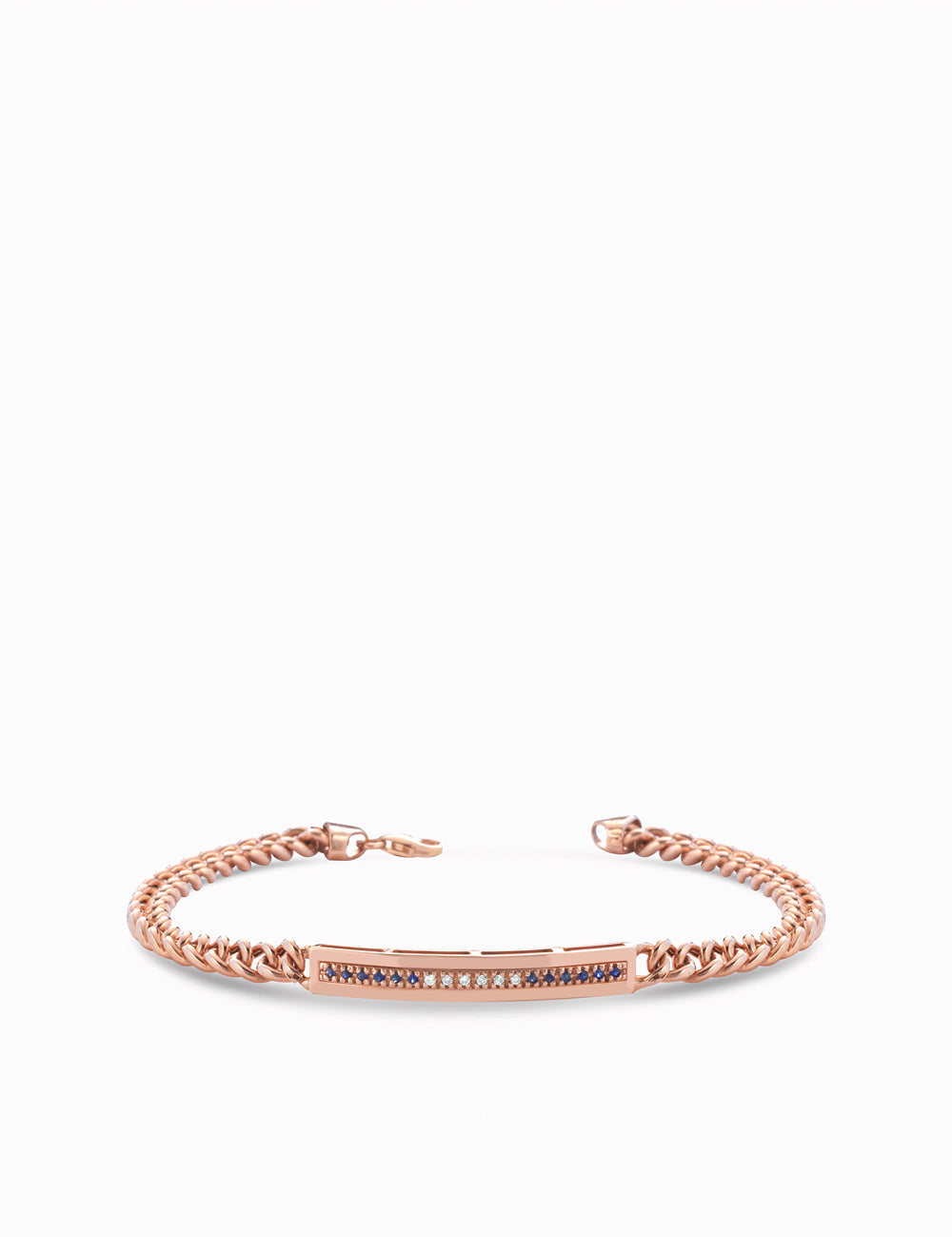 BRACCIALE GRUMETTA IN ORO ROSA CON DIAMANTI E ZAFFIRI