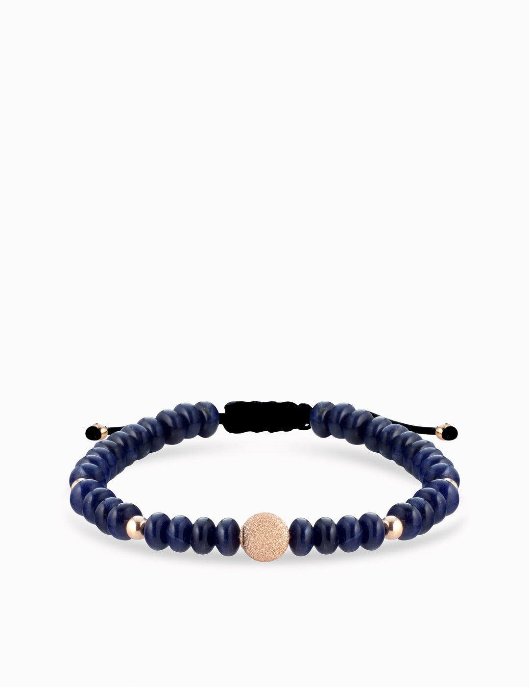bracciale con sfere oro rosa in ematite blu
