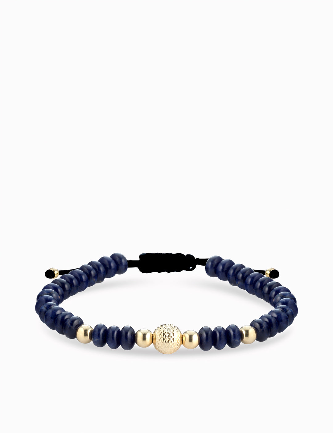 bracciale con sfere oro giallo in ematite blu