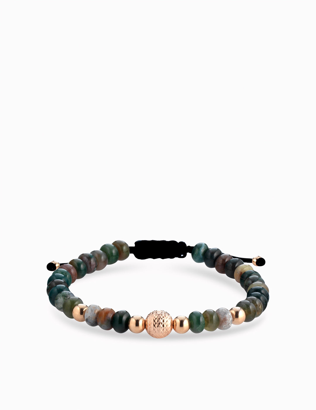 bracciale sfere oro rosa in ematite colorata