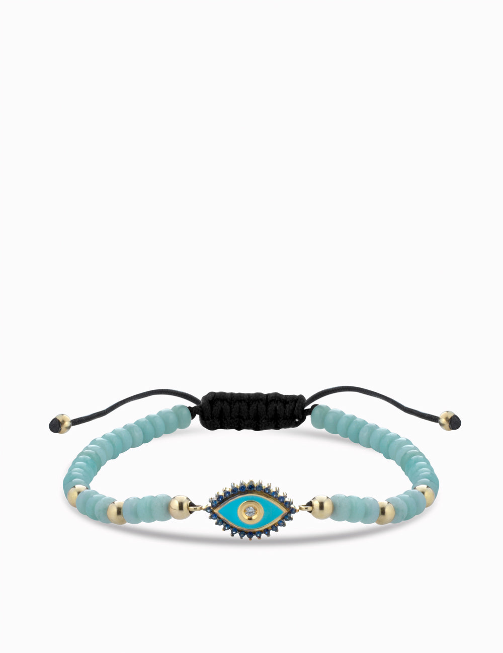 bracciale occhio con ematite oro giallo diamanti e zaffiri