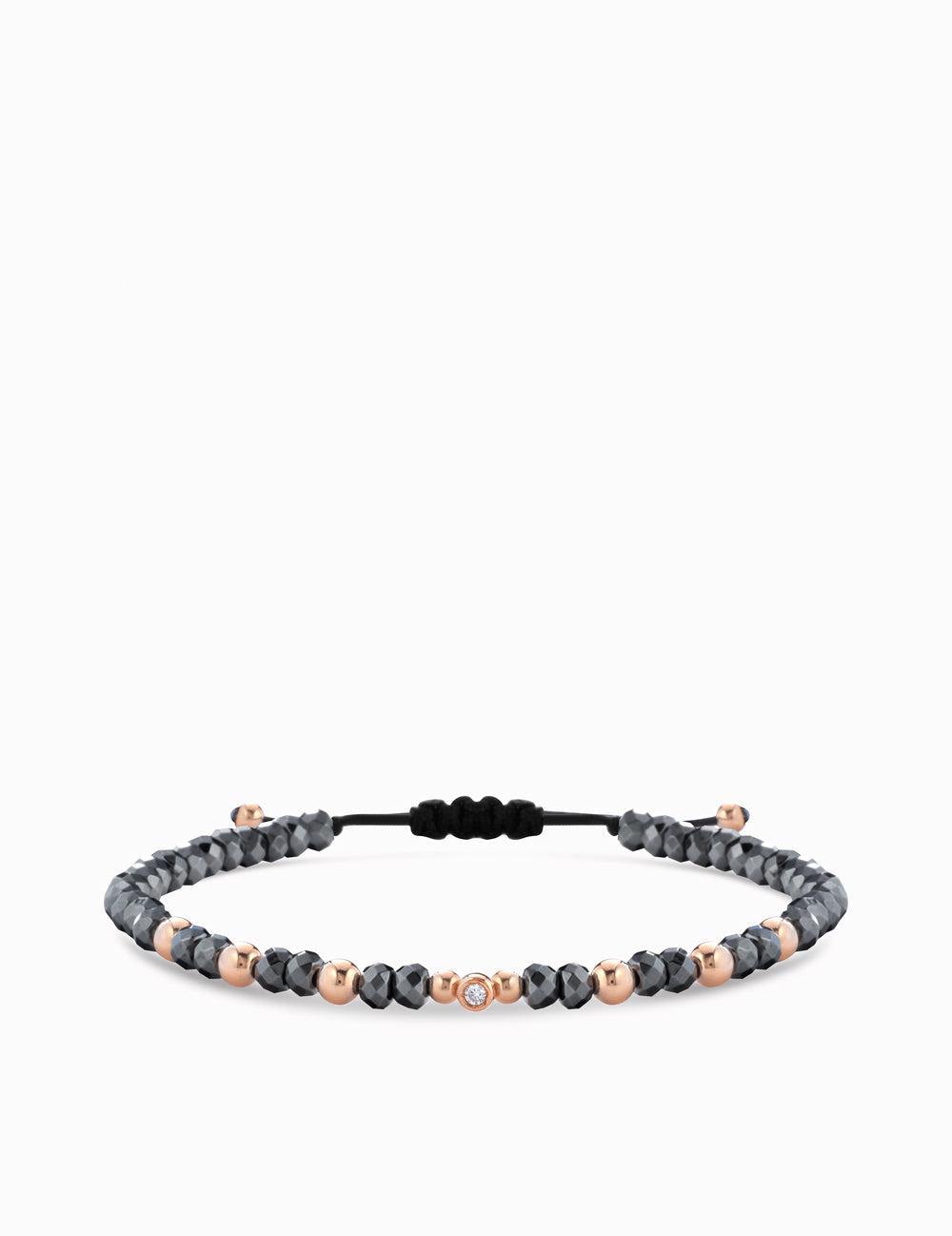 BRACCIALE IN ORO ROSA CON DIAMANTINO ED EMATITE GIRIGIA