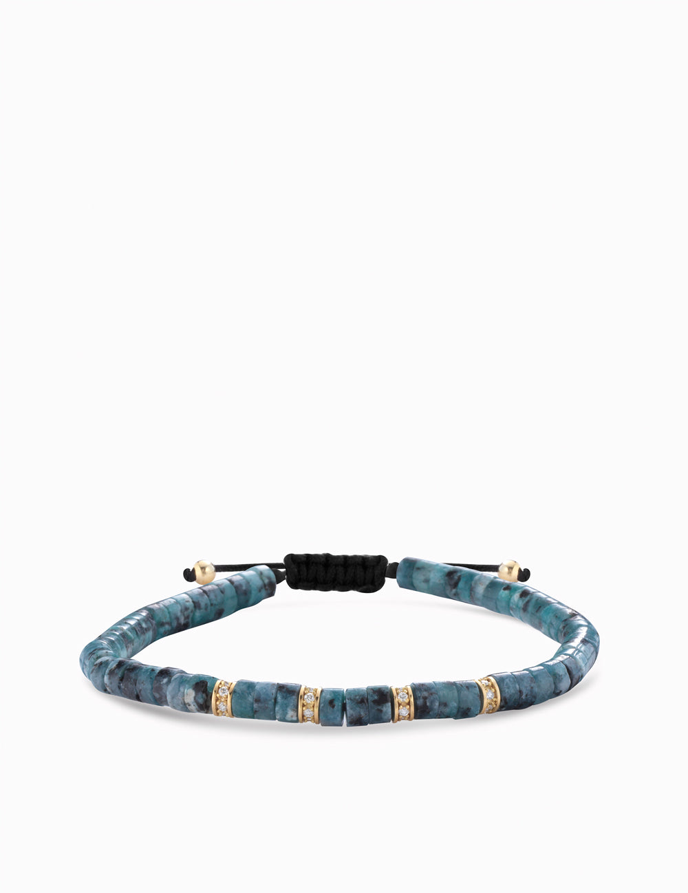 BRACCIALE IN ORO GIALLO CON DIAMANTI ED EMATITE VERDE