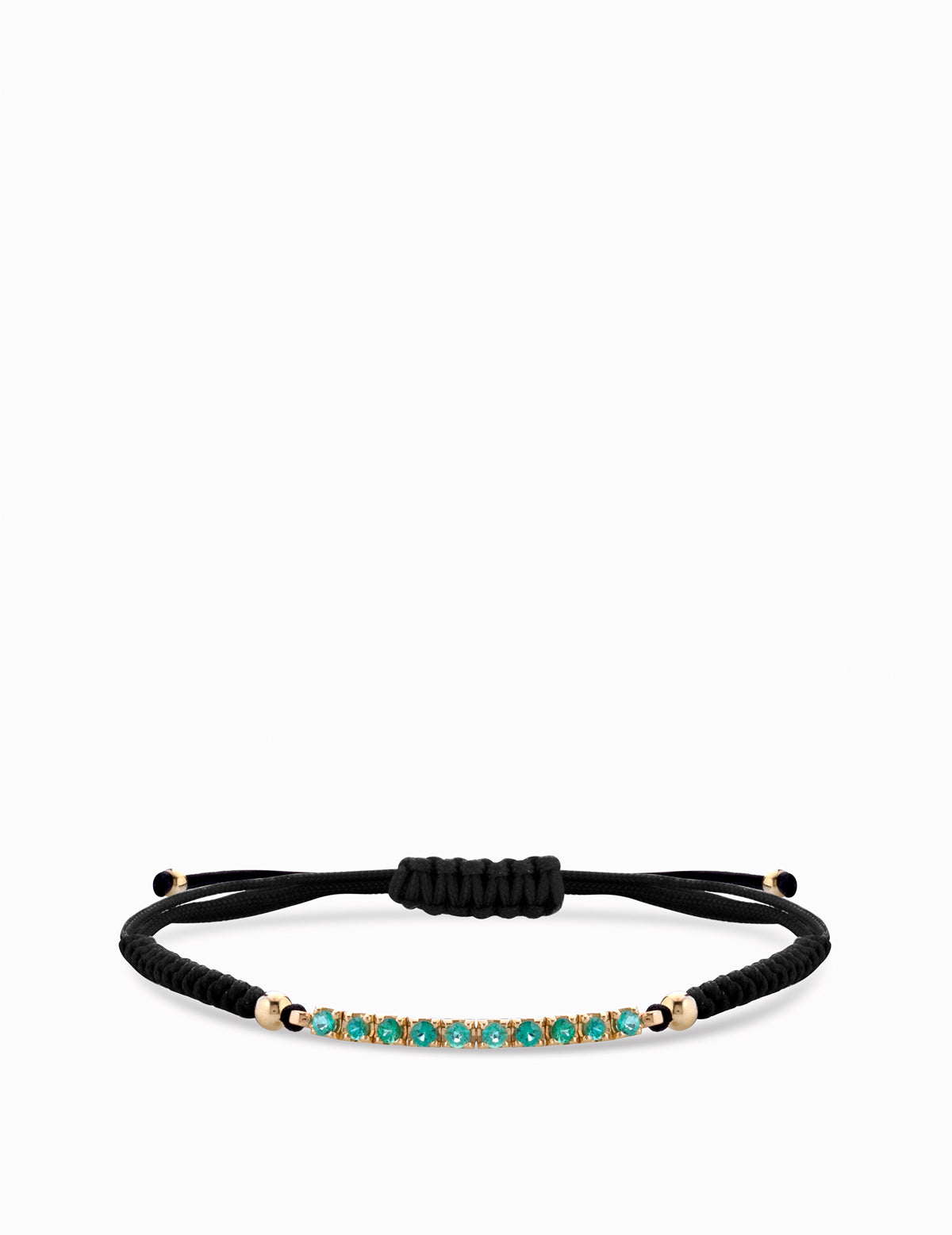 BRACCIALE CON LACCIO E BACCHETTA DI SMERALDI IN ORO GIALLO