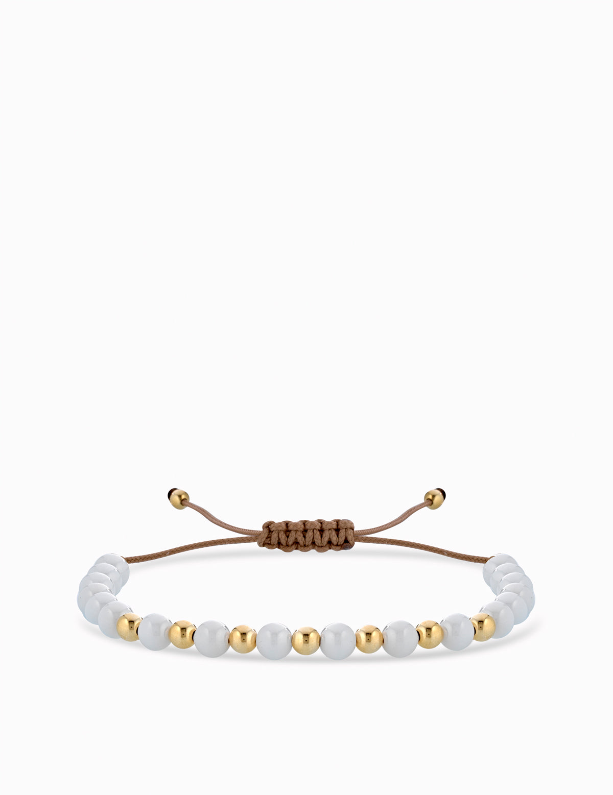 BRACCIALE LACCIO IN CERAMICA BIANCA IN ORO GIALLO